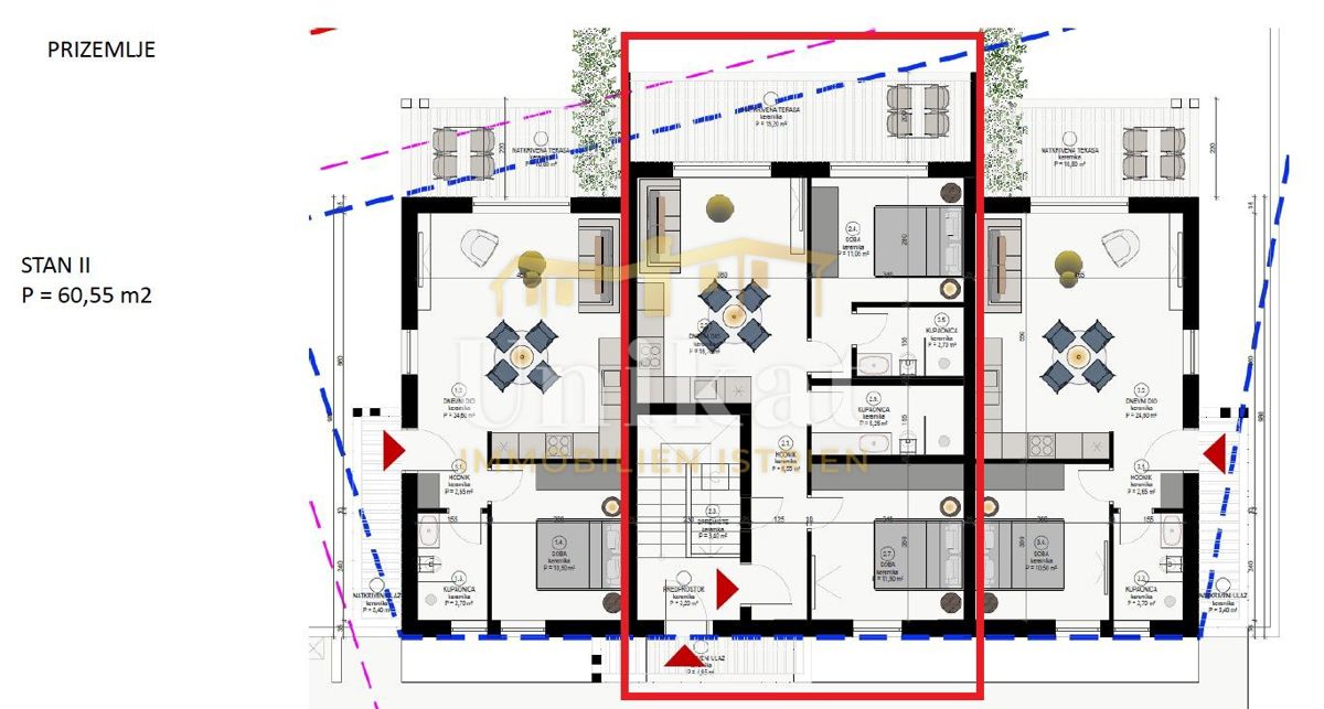 Appartamento con due camere al piano terra - giardino, piscina, 10 minuti dal mare